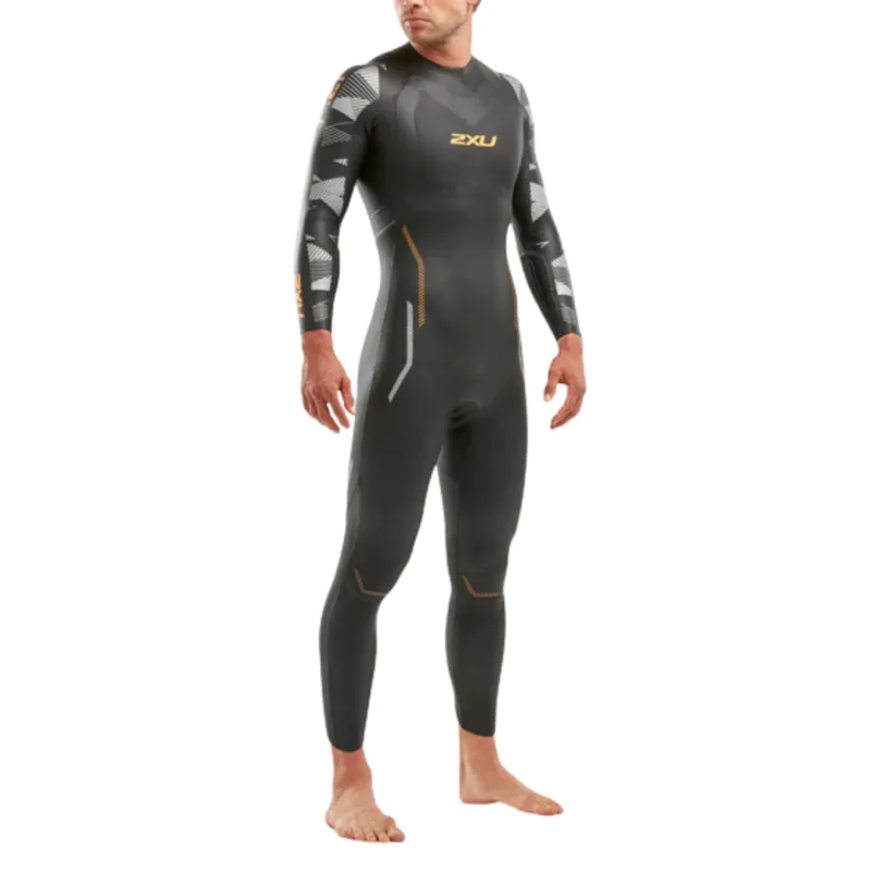 2XU Men's P:2 Propel Wetsuit in Black / Orange Fizz Size Large / Tall